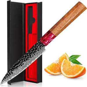 Damascus Steel Fruit Vegetable Knife Utility Knife 4.96inch